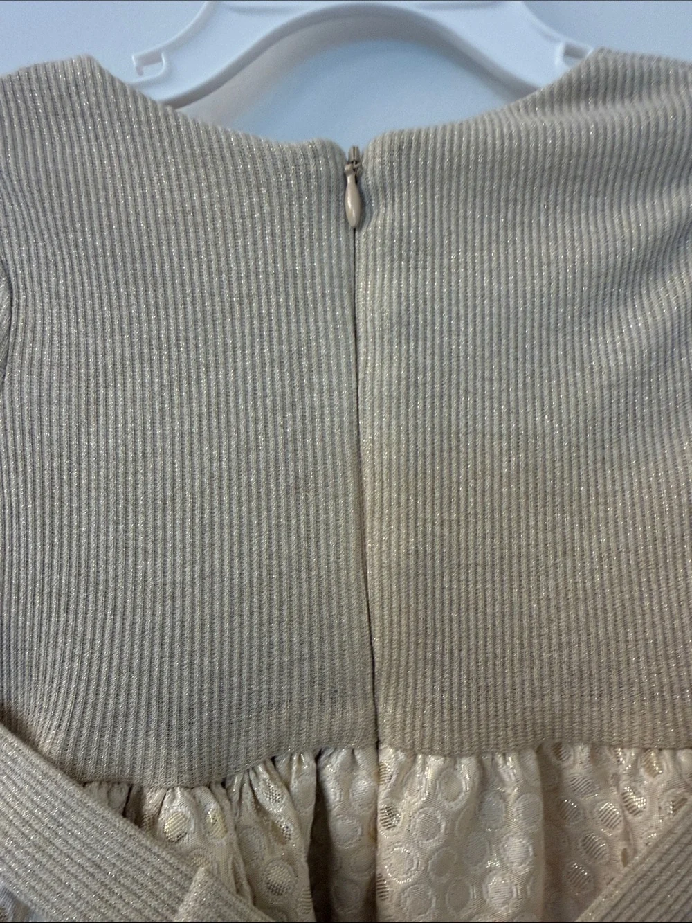 Girls Gold Dress with Bow